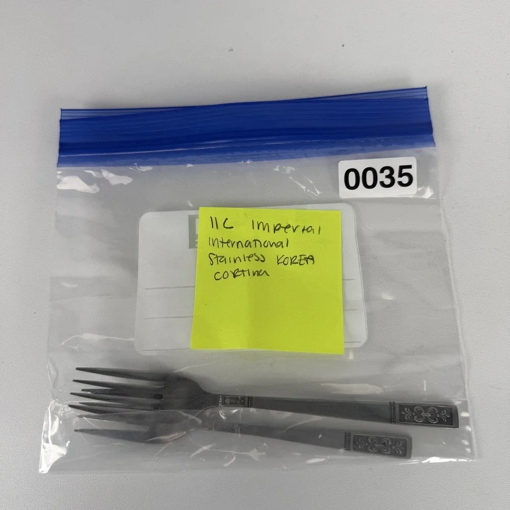 Imperial International CORTINA Stainless Glossy Black Accent FORK‎ LOT OF 2